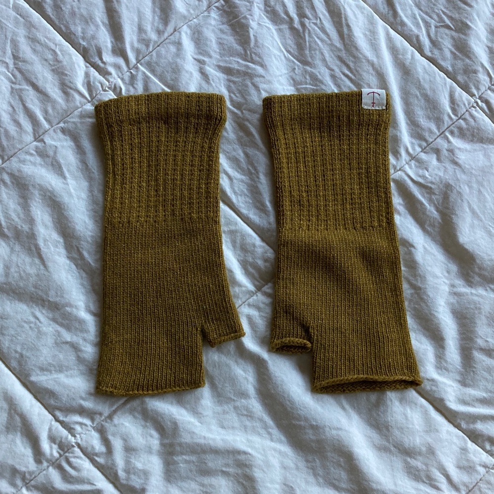 Seasalt British Fingerless Gloves Ochre